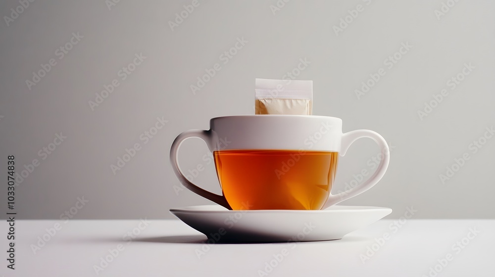 Obraz premium Cup of tea isolated on white background. 