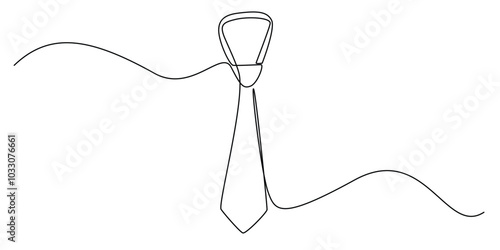 one continuous line drawing of work tie.one line drawing of office tie.single line vector illustration.isolated white background