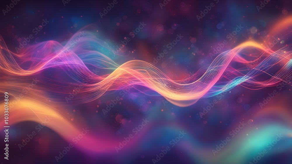 Abstract colorful waves with light effects creating a dynamic visual experience. Abstract colorful waves with light effects creating a dynamic visual experience.