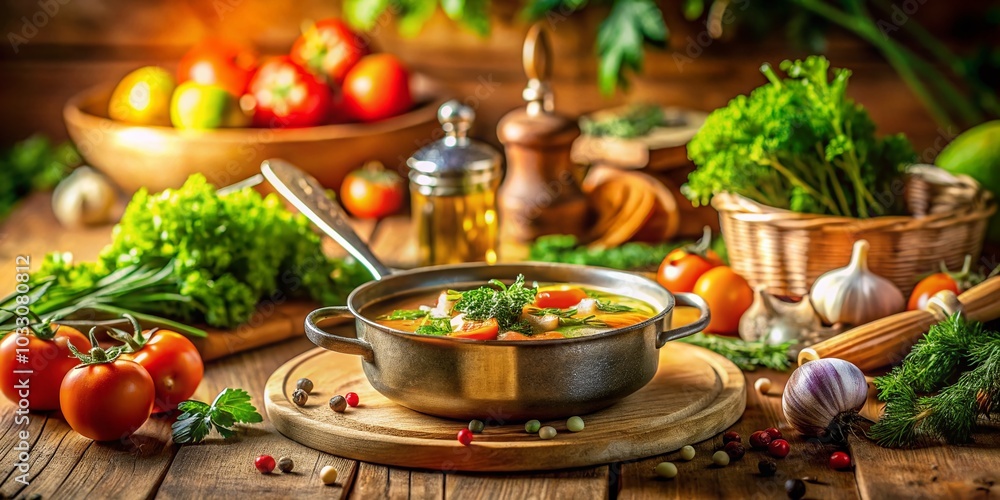 Delicious Fldlesuppe Preparation in Tilt-Shift Style for Culinary Enthusiasts Delicious Fldlesuppe Preparation in Tilt-Shift Style for Culinary Enthusiasts