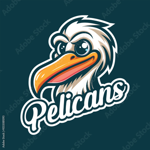 Pelican bird sport team mascot logo design