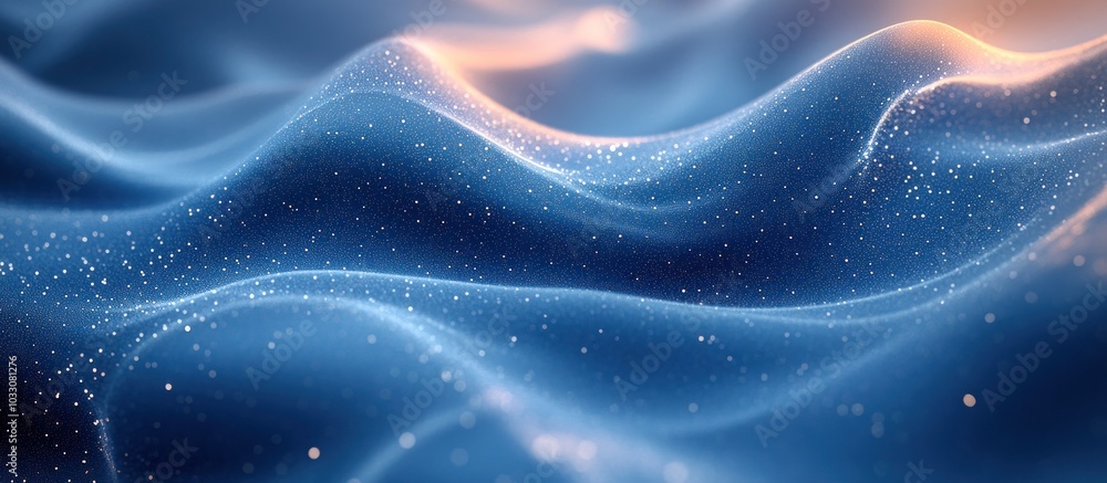 A serene abstract representation of flowing waves with a shimmering effect. A serene abstract representation of flowing waves with a shimmering effect.