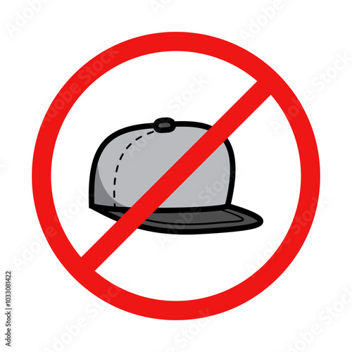 No Hat Sign on White Background