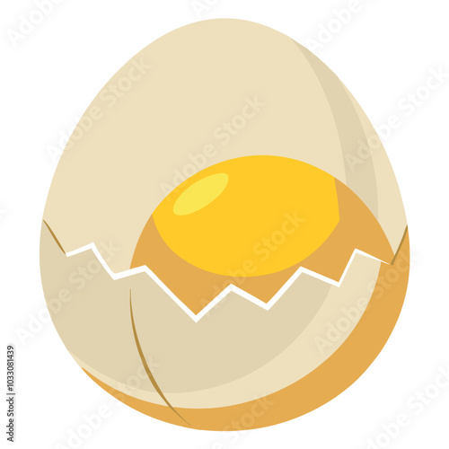 Cracked egg vector illustration isolated on a white background