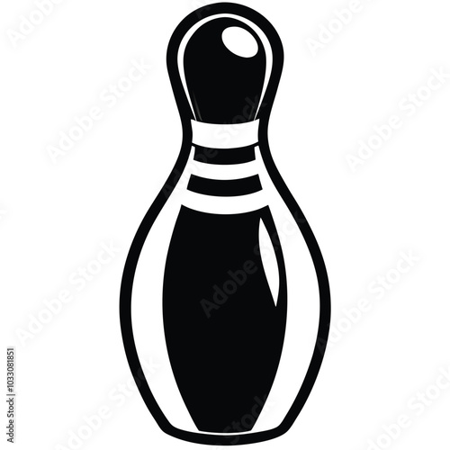 Bowling pin vector silhouette