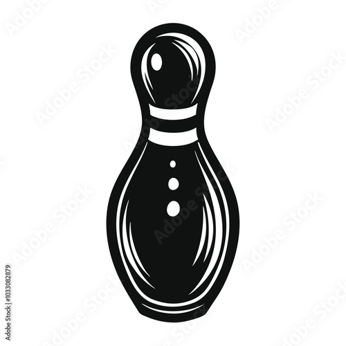 Bowling pin vector silhouette