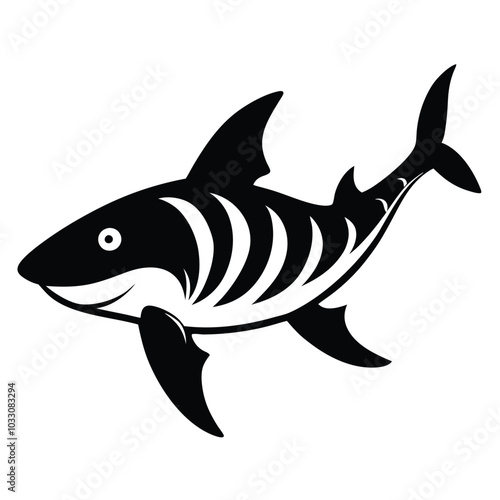 Solid color Zebra Shark animal vector design