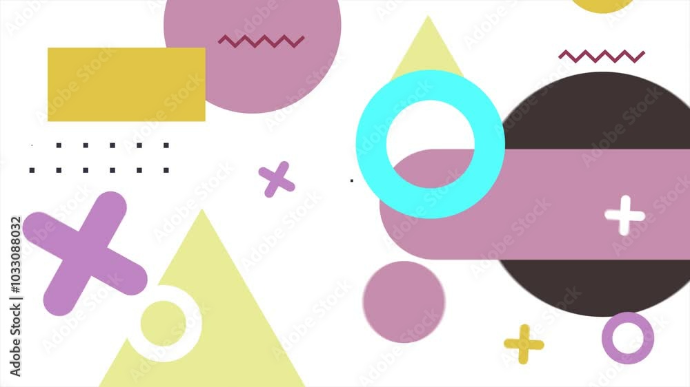 modern geometric animation featuring various abstract shapes and patterns on white background motion seamless 4k video background design modern geometric animation featuring various abstract shapes and patterns on white background motion seamless 4k video background design