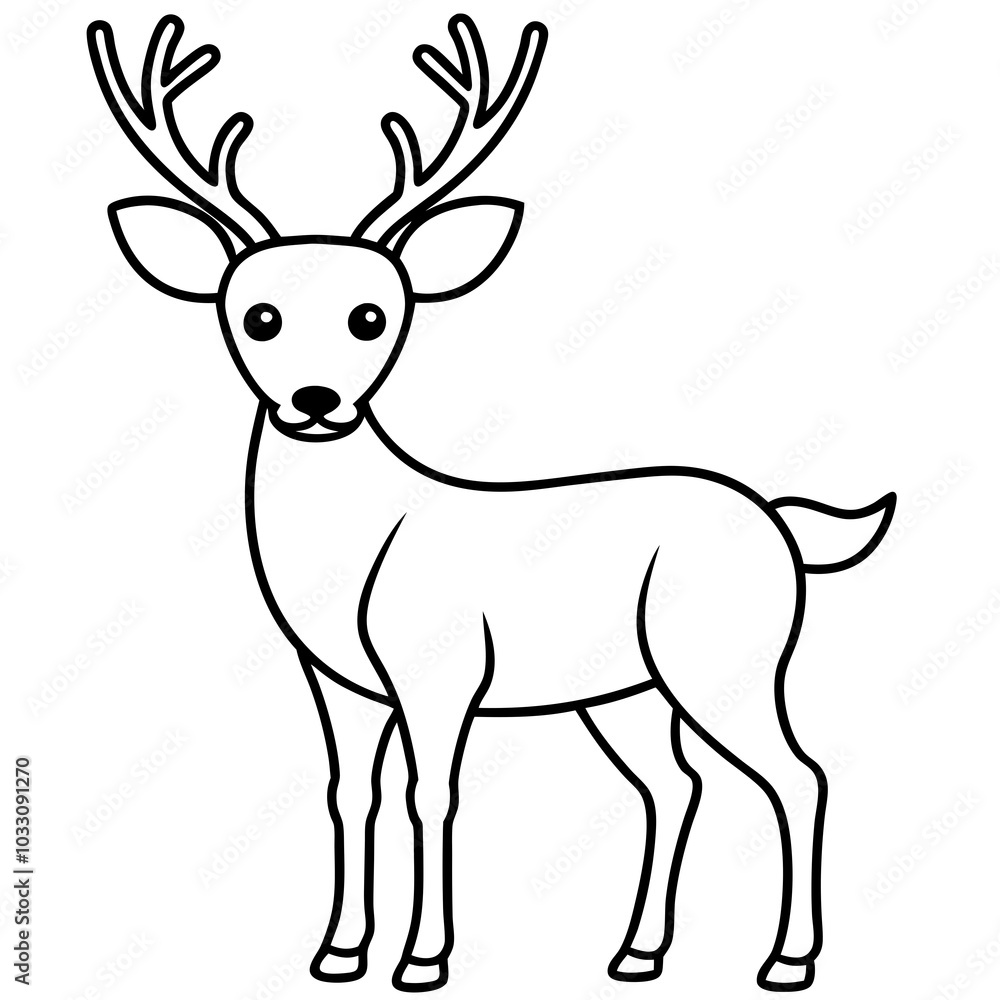 Obraz premium deer cartoon illustration