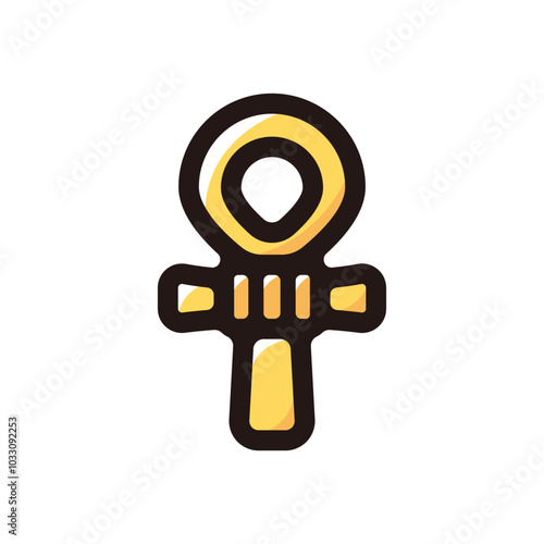 Ankh outline icon for graphic design, apps and websites
