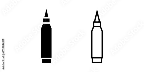 water marker set icon on white background