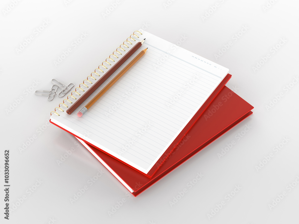 notebook with colorful pen and withe background notebook with colorful pen and withe background