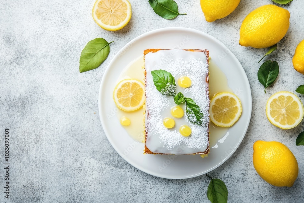 Lemon Loaf Cake with Lemon Glaze and Powdered Sugar Lemon Loaf Cake with Lemon Glaze and Powdered Sugar