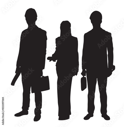 workers silhouette engineer and architect