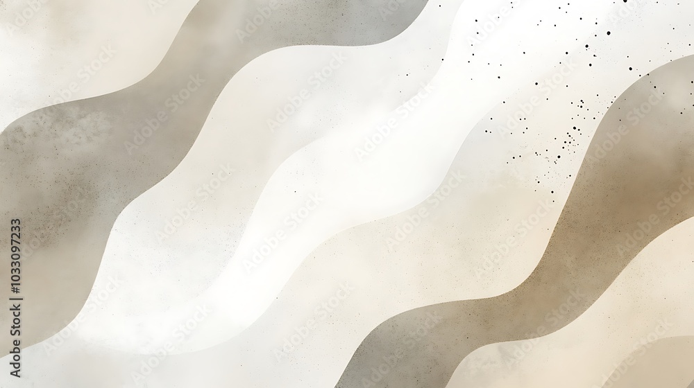Abstract background with wavy lines in beige and white colors with subtle grunge texture. Abstract background with wavy lines in beige and white colors with subtle grunge texture.