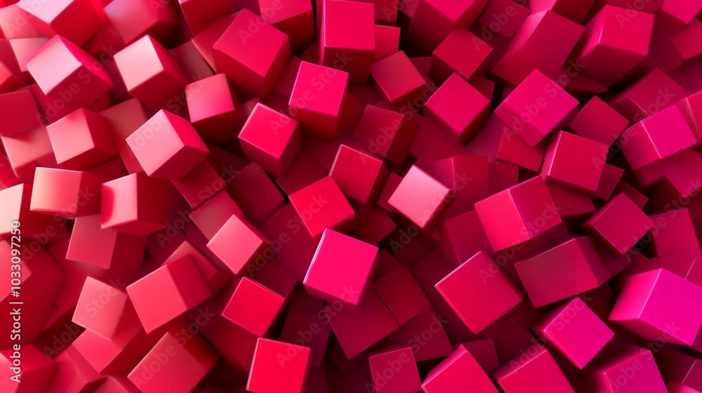 Abstract Geometric Shapes in Vibrant Shades of Red and Pink Abstract Geometric Shapes in Vibrant Shades of Red and Pink