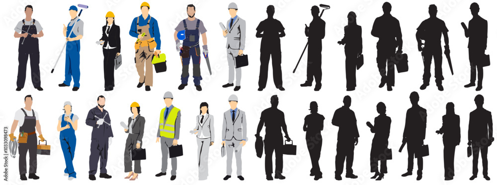 construction workers and engineer set collection architect construction workers and engineer set collection architect