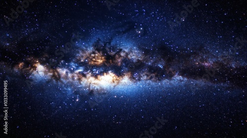 A stunning view of the Milky Way galaxy, a vast expanse of stars and gas clouds.