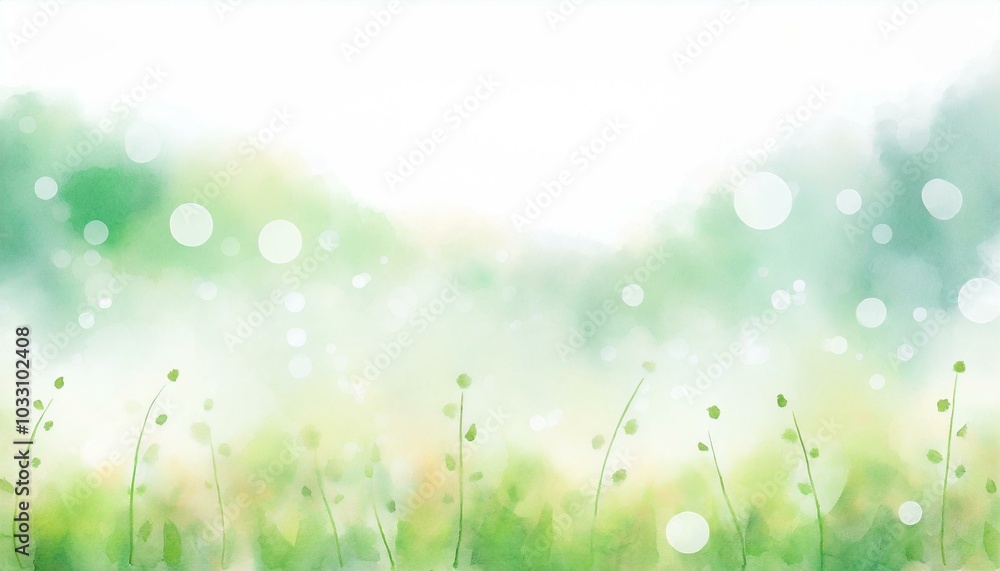 Obraz premium Watercolor landscape painting inspired by nature