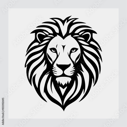 unique and attractive lion head outline logo concept photo