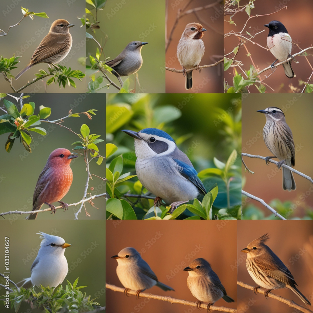 Fototapeta premium collection of birds beautiful birds image
