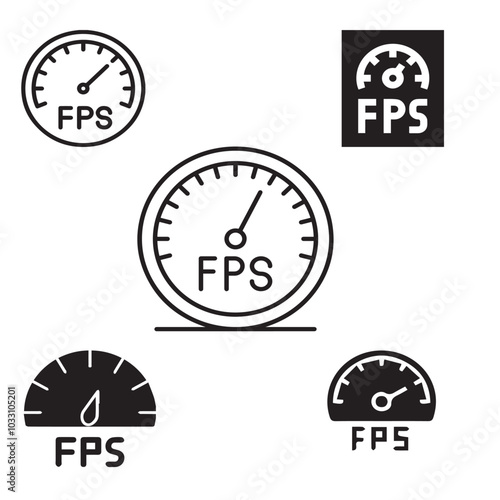 Frame Rate vector icon set 