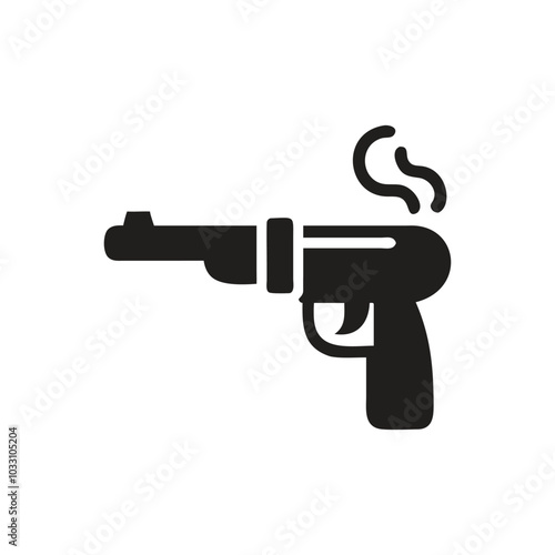 Smoking Gun Icon, Hand gun icon