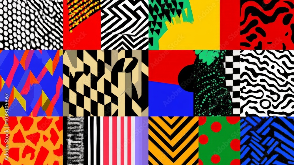 Vibrant Geometric and Abstract Patterns Collage Vibrant Geometric and Abstract Patterns Collage