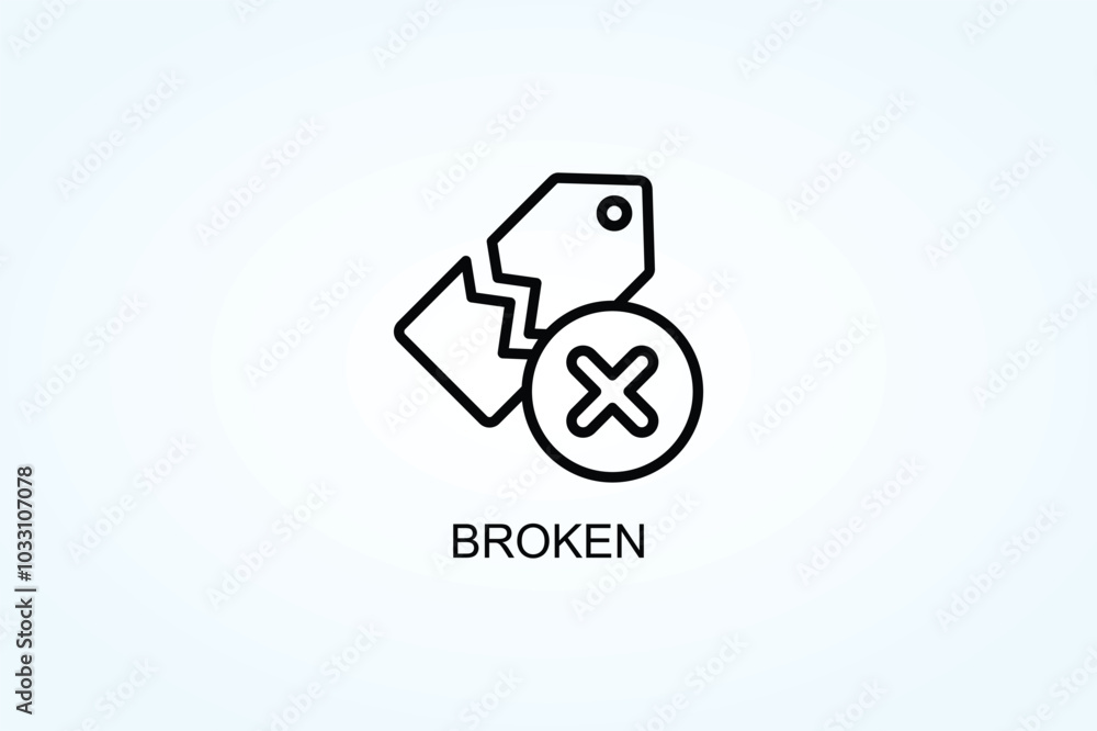 Broken Vector Or Logo Sign Symbol Illustration Broken Vector Or Logo Sign Symbol Illustration