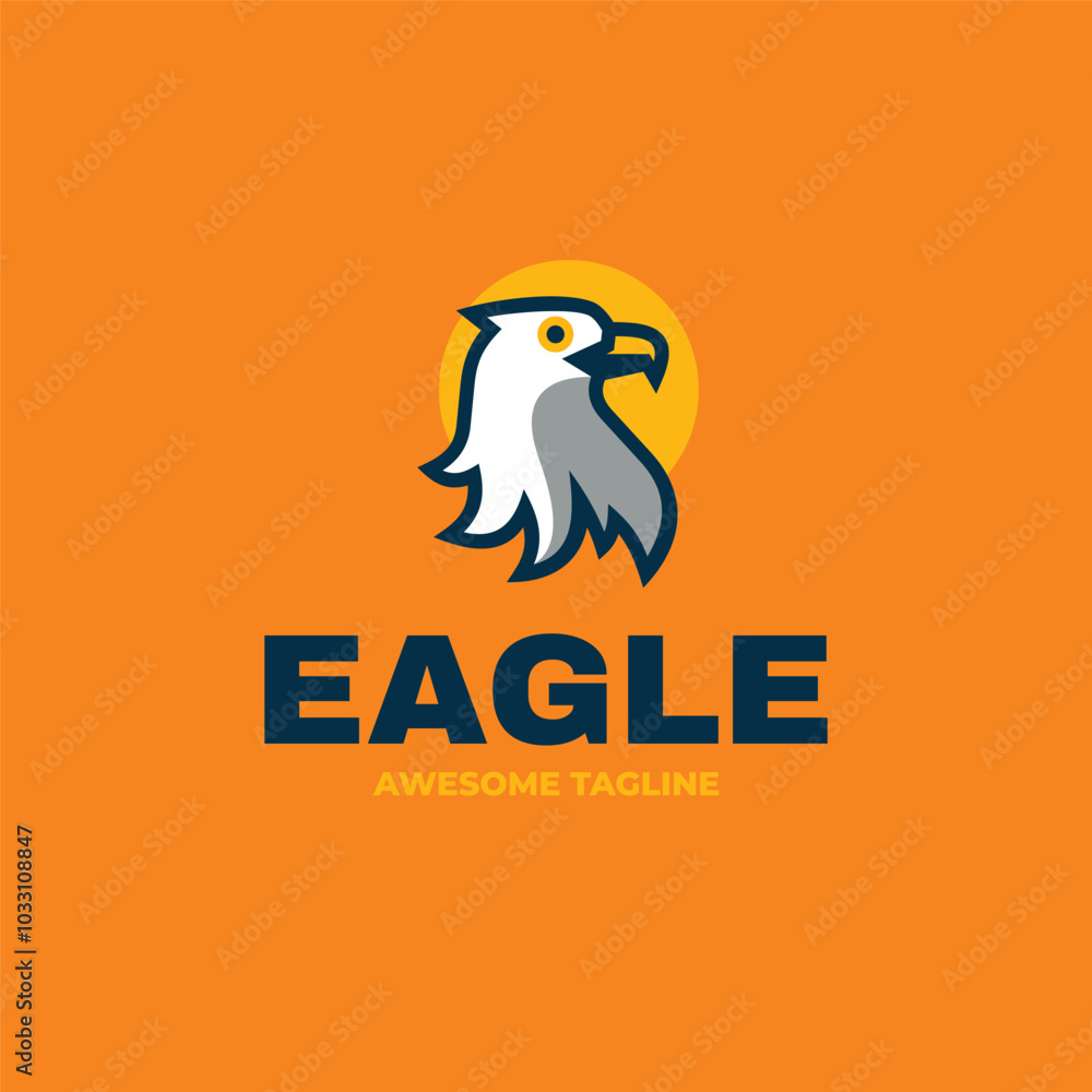 Naklejka premium Vector Logo Illustration Eagle Simple Mascot Style