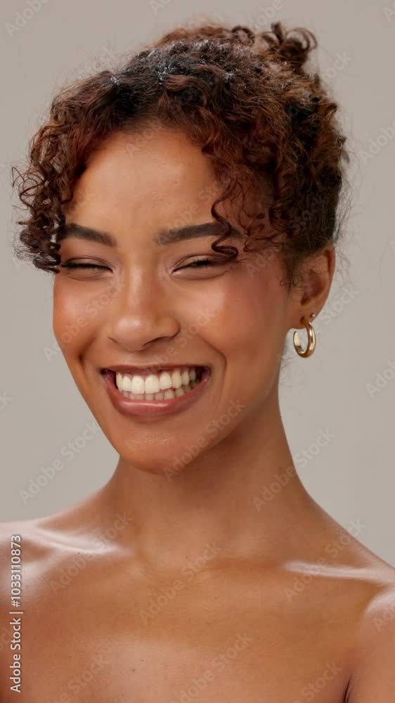 Beauty, skincare and glow with portrait of woman in studio for self care, cosmetics and dermatology. Collagen, facial and spa treatment with face of female model on background for salon and health Beauty, skincare and glow with portrait of woman in studio for self care, cosmetics and dermatology. Collagen, facial and spa treatment with face of female model on background for salon and health