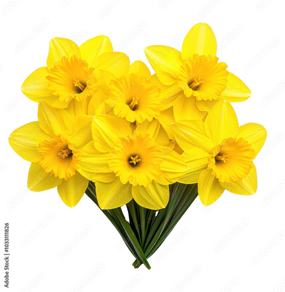Fototapeta premium Bright yellow daffodil bouquet, 