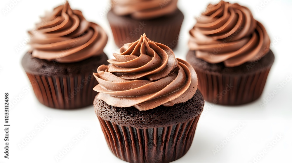 Chocolate cupcakes isolated on white background. Chocolate cupcakes isolated on white background.