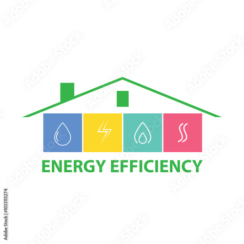 Symbols of natural resources and energy. Saving energy resources. Improving energy efficiency. 