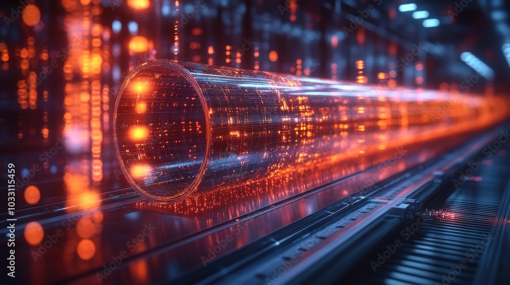 A futuristic digital tunnel with glowing particles, suggesting advanced technology. A futuristic digital tunnel with glowing particles, suggesting advanced technology.