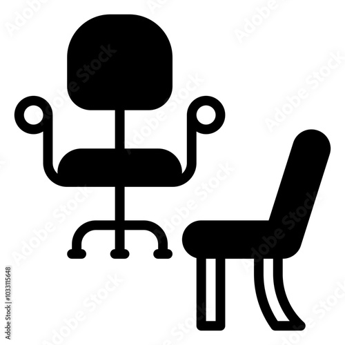 Chair icon, glyph icon style