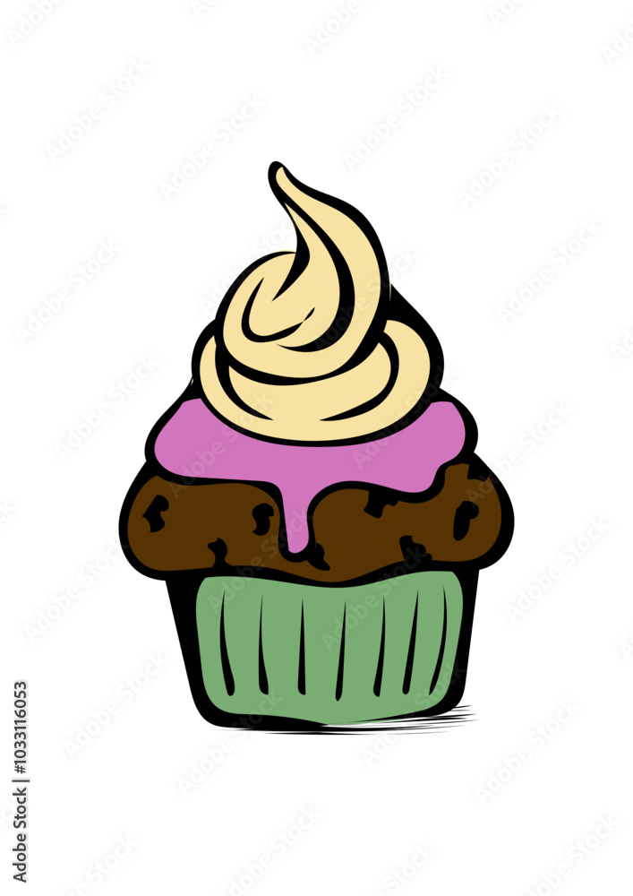 Sehr süß aussehender Cupcake Sehr süß aussehender Cupcake