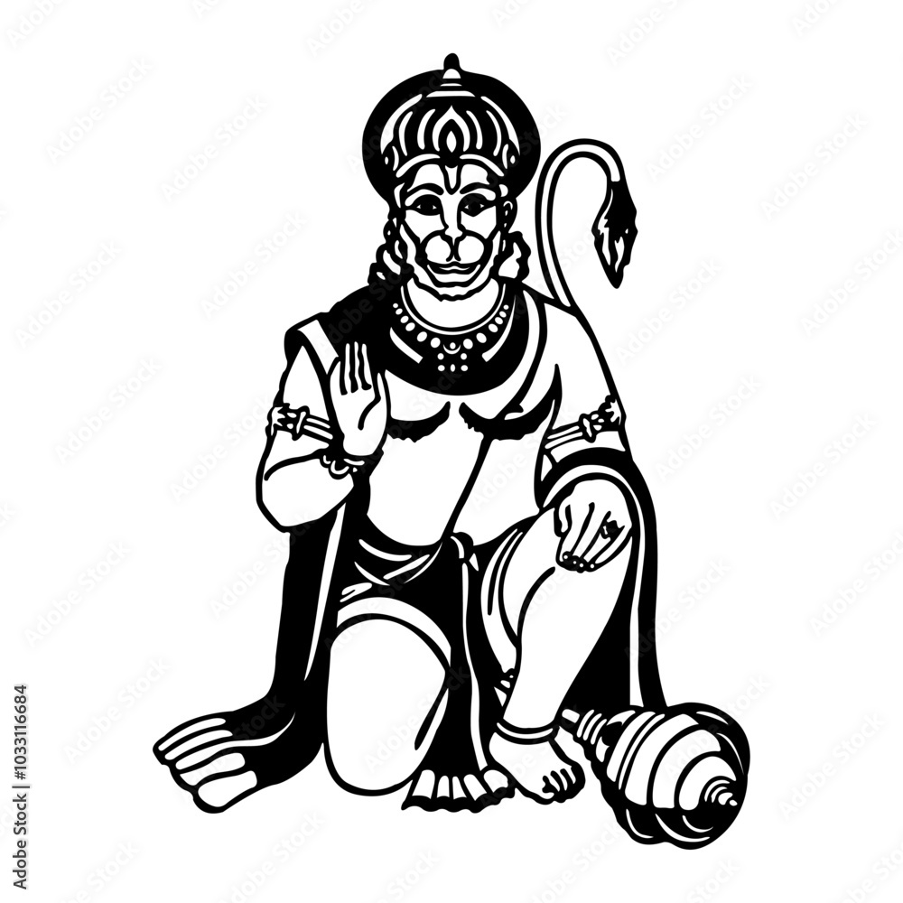 Fototapeta premium Lord Hanuman ji .ai