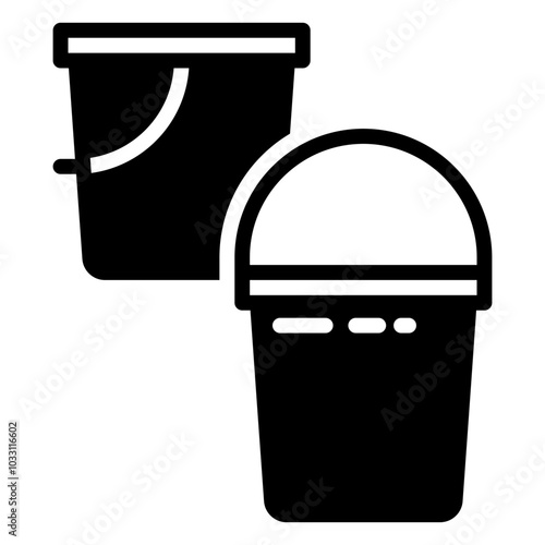 Bucket icon, glyph icon style