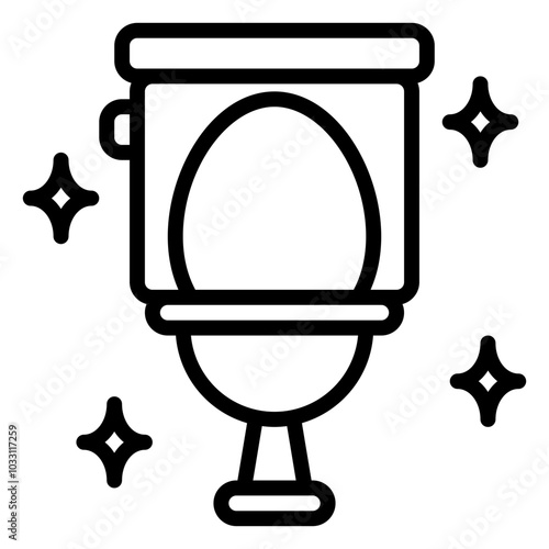 Toilet icon, line icon style