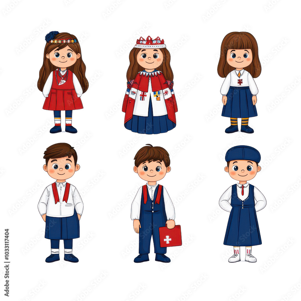 Children in traditional outfits,