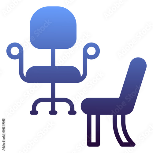 Chair icon, gradient icon style