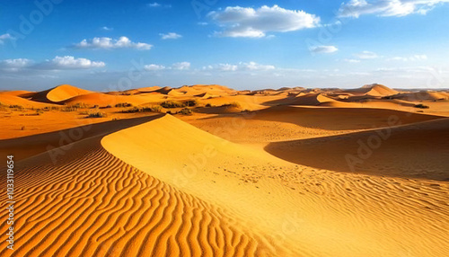 A vast desert where the sand emits melodic tones when blown by the wind