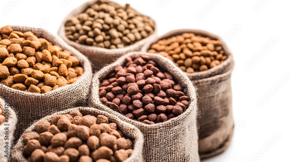 banner of dry animal pet food isolated on white background. banner of dry animal pet food isolated on white background.