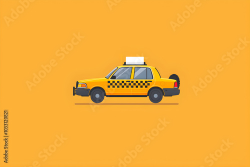 Bright Yellow Taxi Icon Depicting Classic Urban Transportation for Modern Digital Use