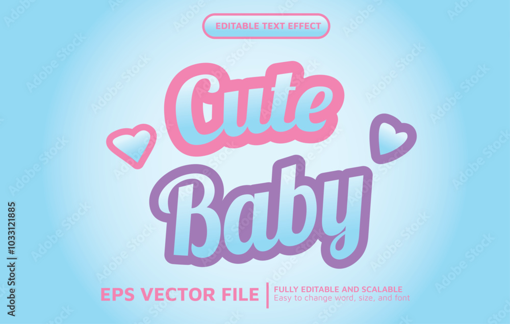 Editable Text Effect with Cute Baby Style Editable Text Effect with Cute Baby Style