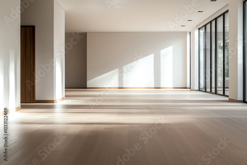 Modern empty room with natural light