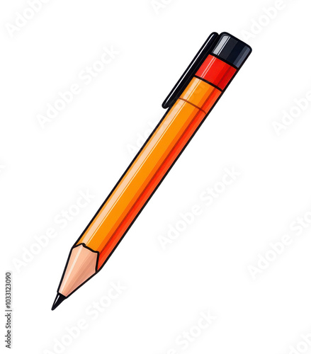 Colorful graphic illustration of a pencil photo