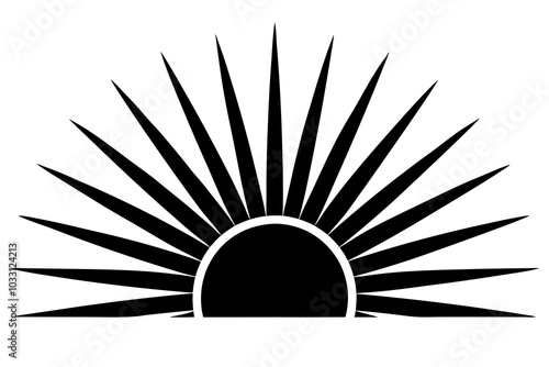 Sunburst Icon | isolated vector silhouette illustration on white background