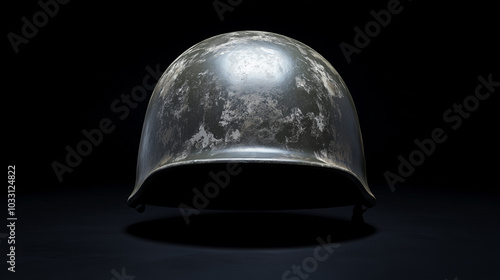 army helmet isolated on black background, veterans day, independence day photo